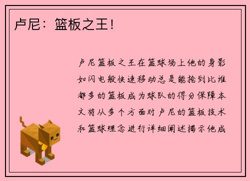 卢尼：篮板之王！